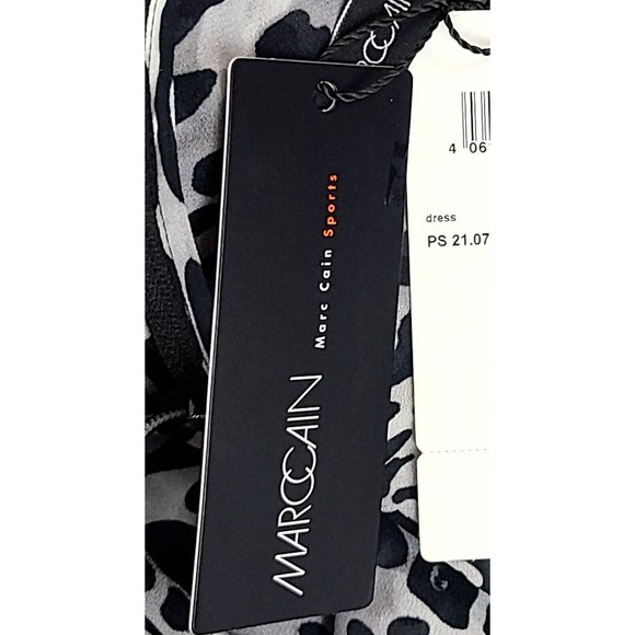 NWT Marc Cain Women's (12) Black & Gray Leopard Crepe Dress Slip Lining-$380 - Picture 14 of 15